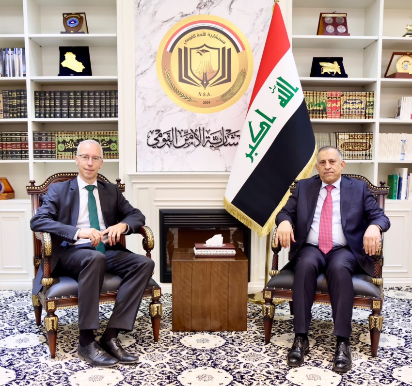 مستشار الأمن القومي يبحث مع السفير الألماني تعزيز الشراكة الأمنية بين بغداد وبرلين
