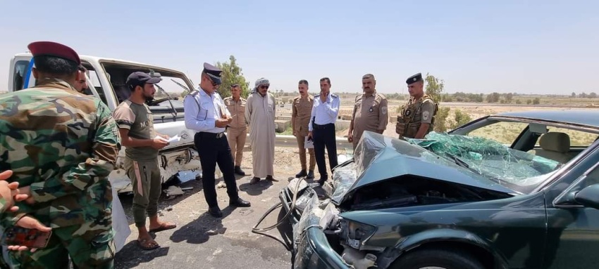 مصرع 3 أشخاص وإصابة رابع بحادث سير مروع على طريق الدور – تكريت