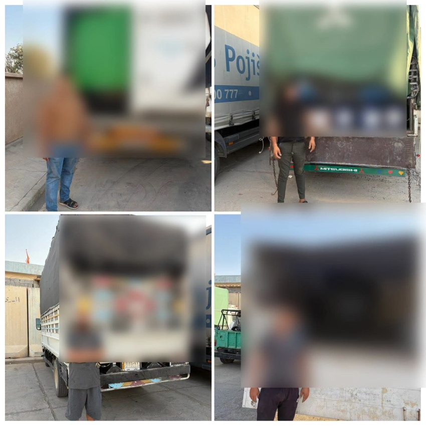إحباط محاولة تهريب مواد ممنوعة وضبط أربع شاحنات في ديالى