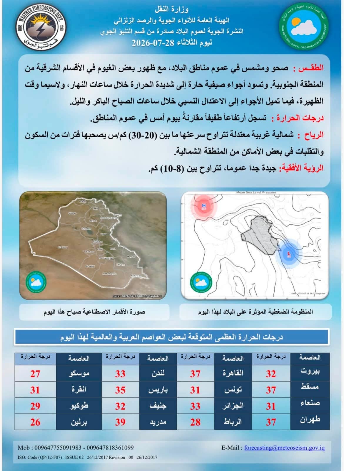طقس العراق.. شمس ساطعة وحرارة تواصل ارتفاعها
