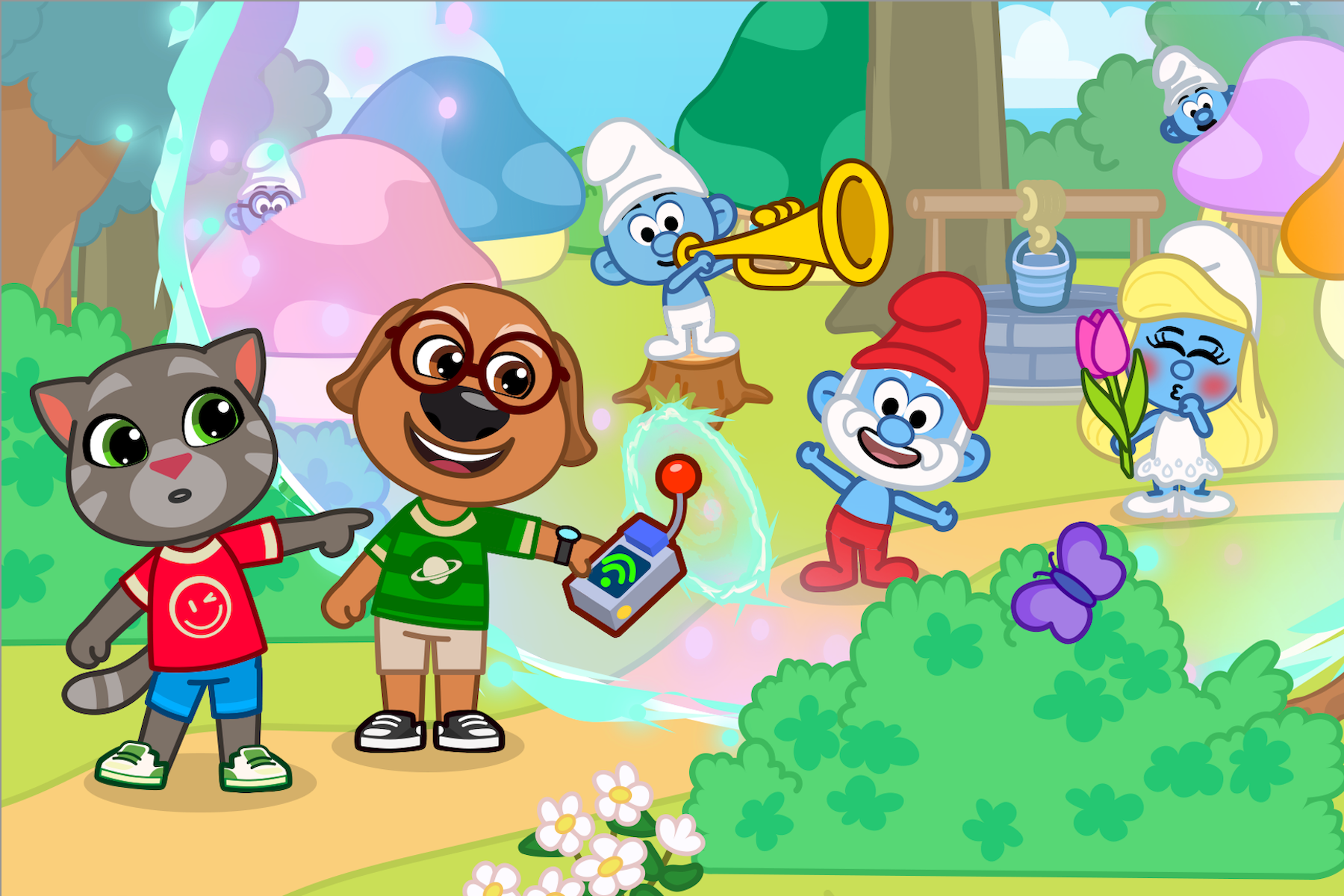 ‘Talking Tom & Friends: World’ Kids’ Mobile Game Launches The Smurfs Crossover (EXCLUSIVE)