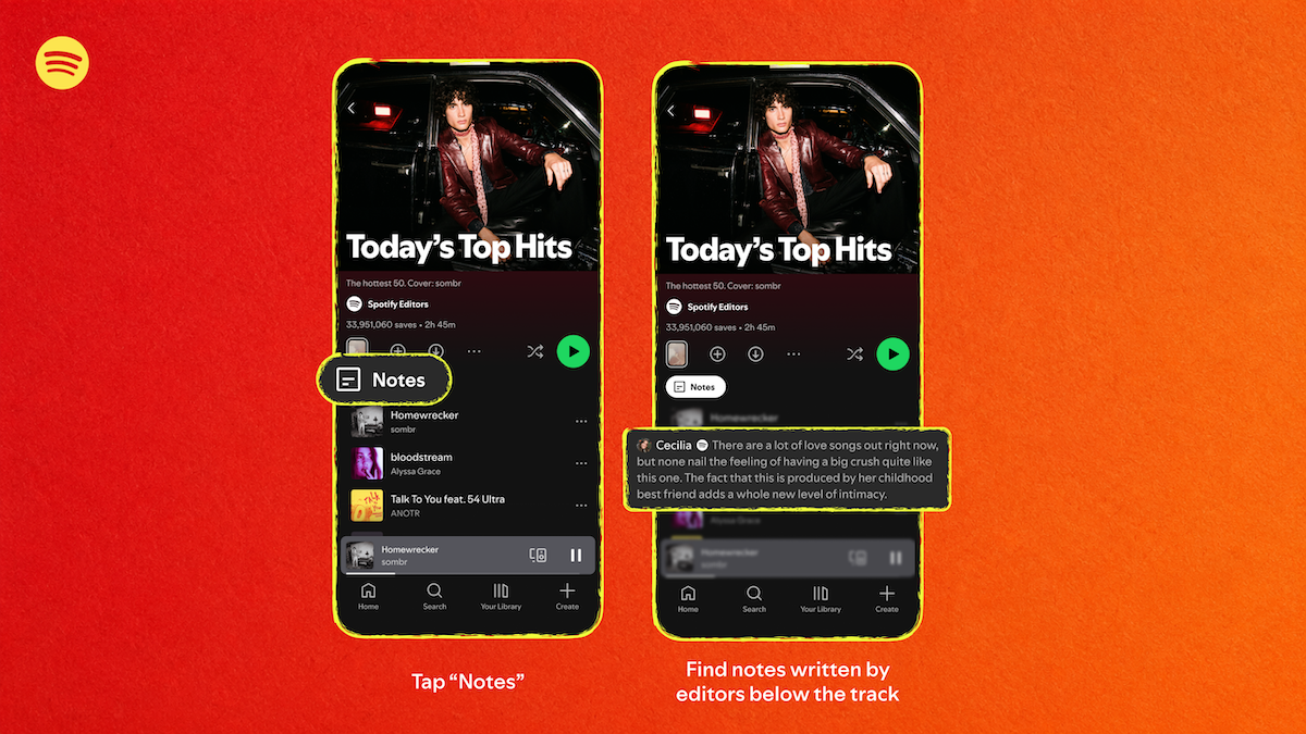 Spotify’s new Playlist Notes let users and editors explain their song picks