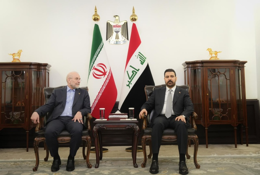 الزيدي يستقبل قاليباف ويبحثان تمتين العلاقات وتعزيز التعاون الثنائي