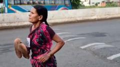 Mum's viral barefoot race sparks debate over India's education crisis