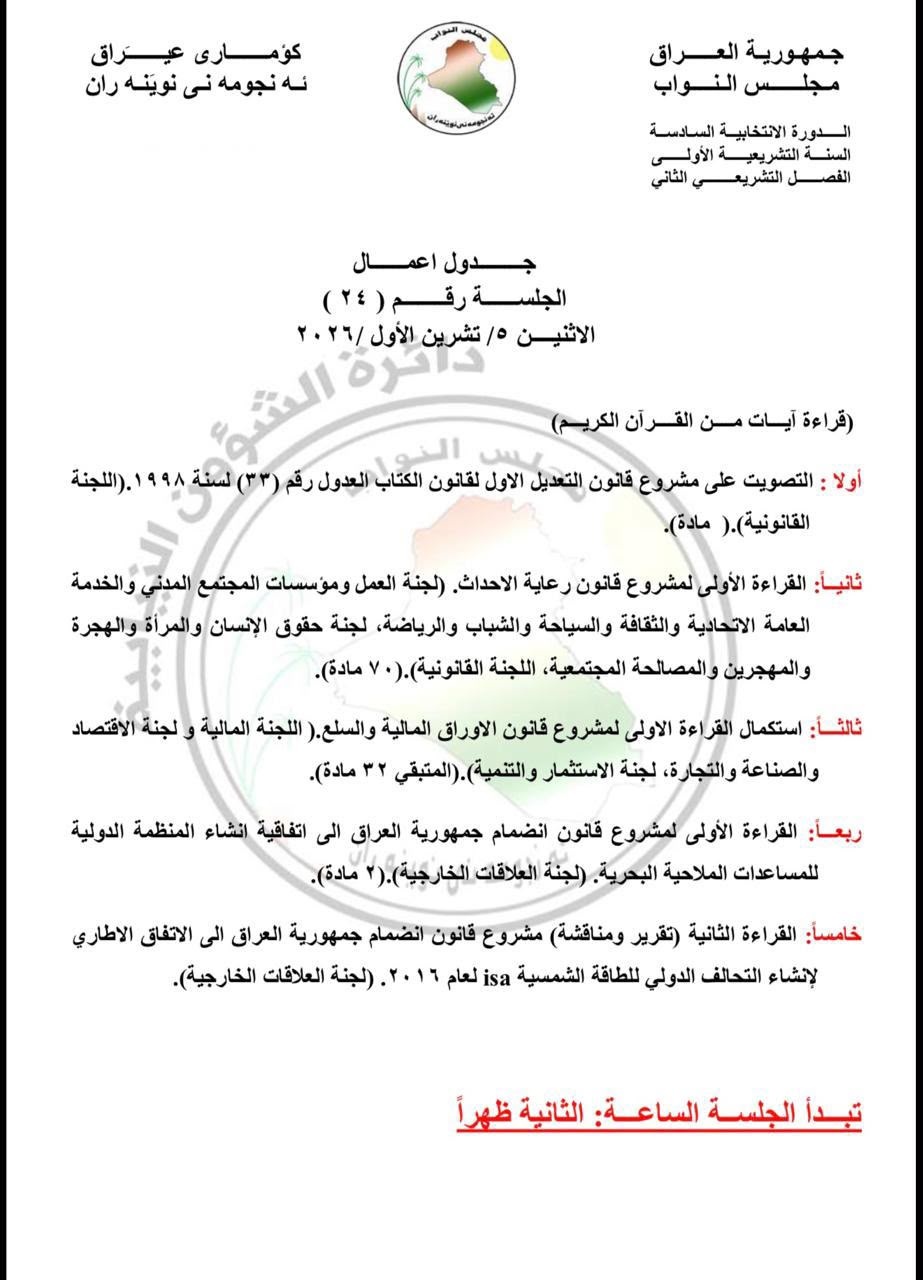 من 5 فقرات.. مجلس النواب ينشر جدول أعمال جلسته ليوم غد